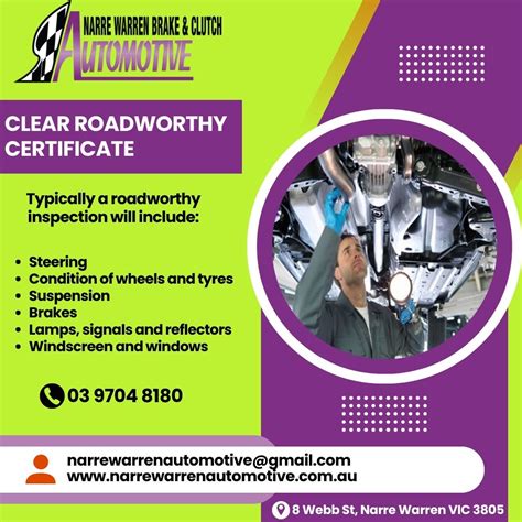 roadworthy certificate narre warren